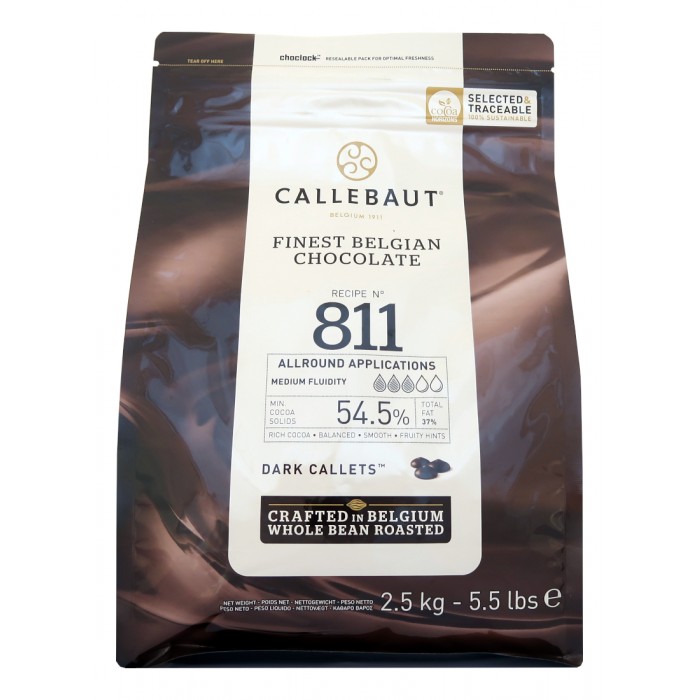 Čokoláda Callebaut hořká 811NV 54,5% kakao, 2,5 kg